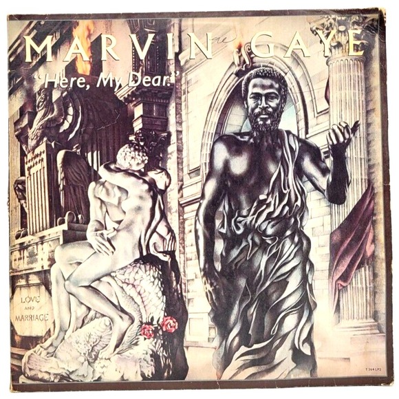 MARVIN GAYE -‎ HERE MY DEAR - SOUL FUNK LP RECORD BLANK & MISPRINT ERROR LABELS